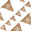 Eleganza Bandierine per Matrimonio in Iuta, Mr & Mrs, Marrone, 1.2m (Single Pack)