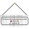 Schatzmix, targa in metallo con scritta in lingua tedesca Vino beve gin alco, 27 x 10 cm, decorazione da parete con cordoncino, targa in metallo, multicolore