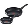 Tefal Generous Cook C27890 - Set di 2 padelle | 20/28 cm | rivestimento antiaderente sicuro | indicatore di temperatura del segnale termico | forma profonda | adatto a induzione | nero