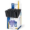 STAEDTLER Stick 430 M, confezione espositore da 50 penne a sfera di colore nero, larghezza di tratto fine, 430 F-9CP5