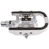 M-WAVE Clippless-Pedal, Double Function, 99 X 72 Mm, Silver Alloy Body, Silver Crmo Axle, Loose Ball Bearing, W/O Reflectors And German Approval-No, Compatible To Shimano, On Card