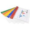 Rapesco 1502 Buste con Chiusura a Zip in Metallo, A5, Trasparente con Zip Colorate, Confezione da 5