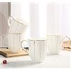 DUJUST Set di 4 Tazze da Caffè (382,7 g), Design Britannico di Lusso con Finiture Dorate Artigianali, Set di Tazze in Porcellana Bianca e Oro di Prima Classe per Caffè, Tè e Latte