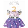 Heless 2131 - Vestito per bambole, motivo: fata e unicorno, con paillettes reversibili e corona argentata, misura 35-45 cm