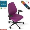 Elleci Office PIPER Poltroncina operativa schienale imbottito regolabile mov. sincro autopesante antishock base e cover neri ONE class 1 IM