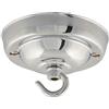 ElekTek Rosone da soffitto con gancio diametro 108 mm Finiture metallizzate colori verniciati a polvere per lampade a sospensione e lampadari Cromo