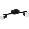 Eglo Plafoniera Led Buzz-Led, lampada da soffitto a due fiamme, faretto da soffitto in metallo, lampada da soggiorno in nero, lampada da cucina, spot Led con presa GU10, L 28,5 cm