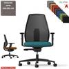 Elleci Office PIPER Poltroncina operativa schienale regolabile mov. sincro autopesante antishock base e cover neri TESSUTO MINI class 1 IM