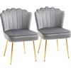 HOMCOM Set 2 Sedie Sala da Pranzo Moderne e Imbottite per Salotto o Soggiorno con Rivestimento Effetto Vellutato, 57x58x88cm, Grigio|Aosom