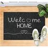 Brmeday Zerbino ingresso esterno 40 x 60 cm con scritta |Welcome Home| Assorbente e anti-sporco, Facile da pulire per interni ed esterni, Design minimalista originale