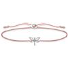 Thomas Sabo Little Secret LS118-401-19-L20V - Bracciale da donna con libellula bianca, 20 cm, Argento sterling Nylon, Nessuna pietra preziosa