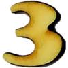 Numero 3 Lolly in legno cm 2,5