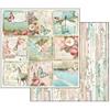 Carta scrap Wonderland biglietti farfalle e unicorno