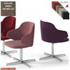 Elleci Office HOST Poltroncina interlocutore girevole base 4 razze in alluminio rivestimento in tessuto Angel class 1 IM