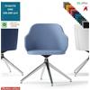 Elleci Office HOST Poltroncina interlocutore girevole base alluminio piramidale 4 gambe rivestimento in tessuto ONE class 1 IM