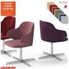 Elleci Office HOST Poltroncina interlocutore girevole base 4 razze in alluminio rivestimenti GAZEBO Class 1IM