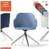 Elleci Office HOST Poltroncina interlocutore girevole base alluminio piramidale 4 gambe rivestimenti GAZEBO Class 1IM