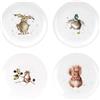 Royal Worcester Wrendale Coupe Plate 20,3 cm - Set di 4 disegni assortiti