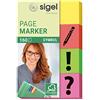 SIGEL HN635 Segnapagina adesivi, rimovibili, Symbol, ? / /firma/freccia, 4 colori a blocchetto, 50x20 mm, 160 fg