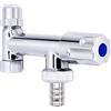 VARIOSAN Valvola per lavastoviglie/lavatrice 11107, Eckfix, ottone, maniglia di design, antiriflusso, cromata