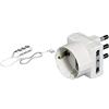 Bticino 3699Db Multipresa Compatta Slot9 Con Interruttore Luminoso, 6 Bipasso 10/16A E 3 Prese P30 & S3611D Adattatore Tris Con Spina, 2P+T, 16A Per 1 Presa Tedesca E 2 Prese Bipasso