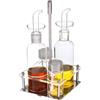 DAMDAM GO - Oliera Antigoccia Set di Barattoli per Olio in Vetro Antigoccia 4 Pezzi in Scatola