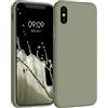 kwmobile Custodia Compatibile con Apple iPhone X Cover - Back Case per Smartphone in Silicone TPU - Protezione Gommata - verde grigio