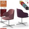 Elleci Office HOST Poltroncina interlocutore girevole base 4 razze in alluminio rivestimento tessuto KING FLEX class 1IM