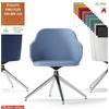 Elleci Office HOST Poltroncina interlocutore girevole base alluminio piramidale 4 gambe rivestimento tessuto KING FLEX class 1IM