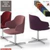 Elleci Office HOST Poltroncina interlocutore girevole base 4 razze in alluminio rivestimenti TESSUTO MINI class 1 IM