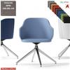 Elleci Office HOST Poltroncina interlocutore girevole base alluminio piramidale a 4 gambe rivestimenti TESSUTO MINI class 1 IM