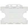 evohold 100 Portabadge bianchi in plastica riciclata rigida orizzontali doppia tessera, Evohold