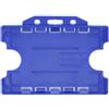 evohold 100 Portabadge blu navy in plastica riciclata rigida orizzontali, doppia tessera, Evohold