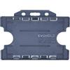 evohold 100 Portabadge blu scuro in plastica riciclata rigida orizzontali, doppia tessera, Evohold