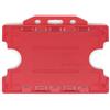 evohold 100 Portabadge rossi in plastica riciclata rigida orizzontali doppia tessera, Evohold