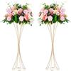 NUPTIO Alzata Fiori Oro Matrimonio: 2 Pezzi 79cm Alto Vaso Tromba Centrotavola Vasi Altezze Metallo Supporto Portafiori per Matrimoni Tavol Festa Compleanno Cerimonia