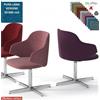 Elleci Office HOST Poltroncina interlocutore girevole base 4 razze in alluminio rivestimenti in Lana vergine Class 1 IM