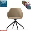 Elleci Office HOST Poltroncina interlocutore girevole base nylon antracite piramidale a 4 gambe rivestimenti in Lana vergine Class 1 IM