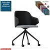 Elleci Office HOST Poltroncina interlocutore girevole base nylon antracite piramidale a 4 gambe ruote rivestimenti in Lana vergine Class 1 IM
