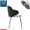 Elleci Office HOST Poltroncina attesa con base a 4 gambe cromo rivestimenti in Lana vergine Class 1 IM