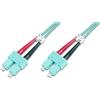DIGITUS DK-2522-03/3 - Cavo In Fibra Ottica OM3 - 3 m - da ST a SC - Duplex - 1/10/40/100 Gbit/s - Cavo LAN In Fibra Ottica Multimodale MM - Tipo Di Fibra: 50/125 µ - Turchese (Aqua)