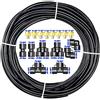 ERGAOBOY Kit tubo tubo aria in poliuretano PU nero 10 m, diametro esterno 6 mm x ID 4 mm con 14 kit di connettori