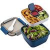 MUJUZE Lunch box, porta pranzo adulti/bambini, sostenibile a prova di perdite schiscetta pranzo, separe divisorio interno contenitore per insalata, portapranzo per gite scolastiche/ufficio/picnic