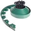 VOUNOT® Bordo Giardino Flessibile, Bordi Aiuole Plastica, con 30 Chiodi di Fissaggio, Lunghezza 10m, Altezza 5cm, Verde