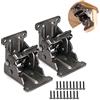 ZHANChen Cerniera Autobloccante Supporto Pieghevole Gambe Tavolo Pieghevole Staffe Pieghevoli Acciaio Zincato per Estensione Desktop Banco da Lavoro Pieghevole 2PCS con 18 Viti