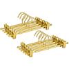 Amber Home 20 Pezzi 31cm Grucce di Ferro Alluminio Oro, Dorata Metallico Appendiabiti per Pantaloni Gonna Biancheria Intima Mutande, Antiscivolo con Clips