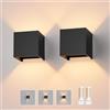 Klighten 2 Pezzi LED Lampada da Parete Interno/Esterno Lampadina G9 con Sorgente Luminosa Sostituibile 3000K Bianco Caldo Angolo del Fascio Regolabile Applique Esterno Nero