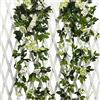 Justoyou - Ghirlanda di rose artificiali da appendere, Tessuto, White-13, 13 Heads