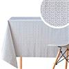 KP HOME Tovaglia Cerata In PVC Con Floreale Motivo Retro Stile Di Colore Grigio e Bianco Con Finitura Liscia e Lucida Rettangolare 250 x 140 cm Plastica Vinilica Spessa Facile da Pulire