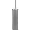 Epistar, Scopino e supporto per WC, con design più alto, testina in silicone, coperchio in acciaio inossidabile (grigio)
